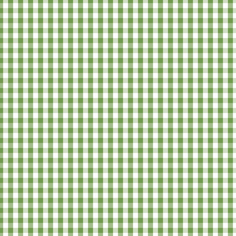 Devonstone Fundamentals Check Crocodile -puuvillakangas, vihreä ja valkoinen gingham-ruutukuosi