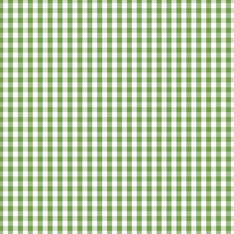 Devonstone Fundamentals Check Crocodile -puuvillakangas, vihreä ja valkoinen gingham-ruutukuosi