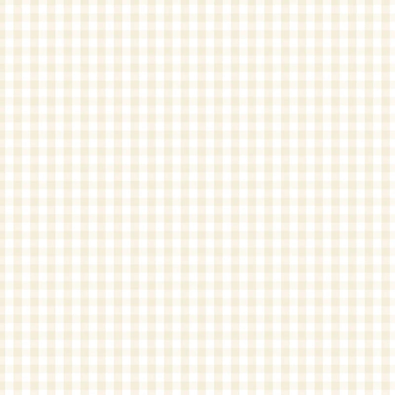 Devonstone Fundamentals Check N/Cream -puuvillakangas, kerma ja valkoinen gingham-ruutukuosi