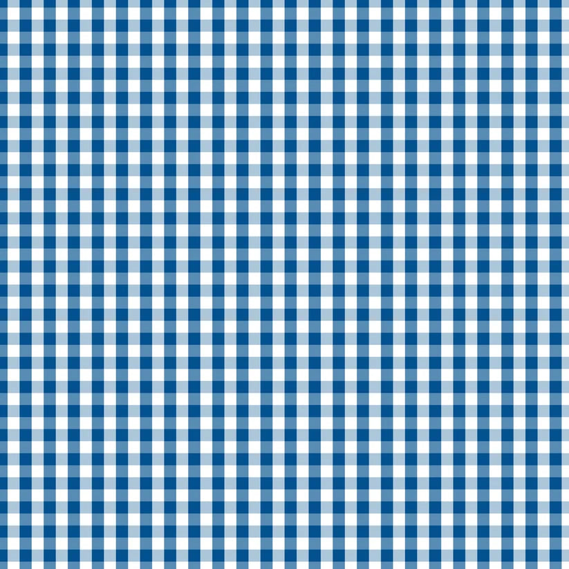 Devonstone Fundamentals Check Nautical -puuvillakangas, tummansininen ja valkoinen gingham-ruutukuosi
