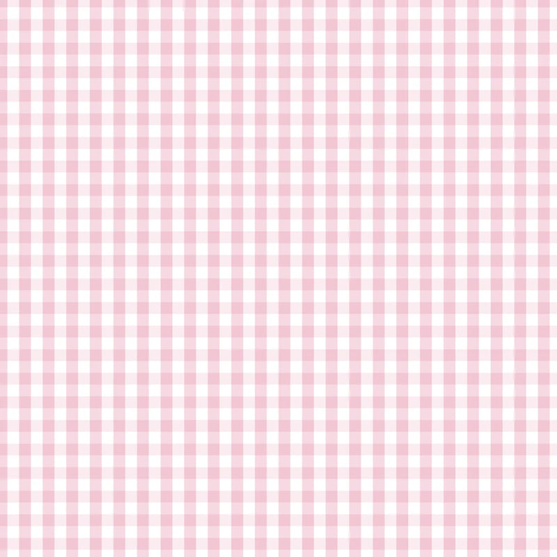Devonstone Fundamentals Check Petal -puuvillakangas, vaaleanpunainen ja valkoinen gingham-ruutukuosi