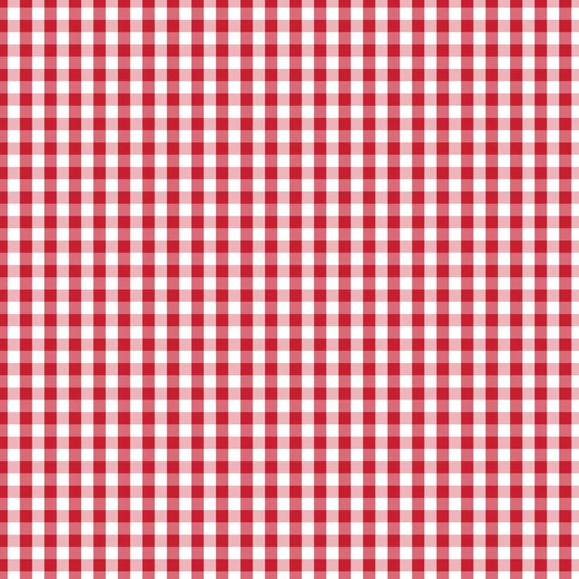 Devonstone Fundamentals Check Red Delicious -puuvillakangas, punainen ja valkoinen gingham-ruutukuosi