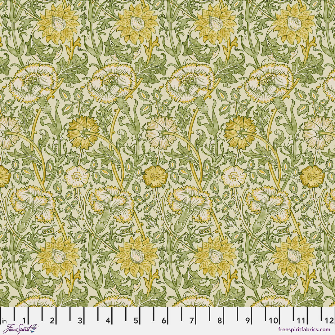 Emery Walker Collection Mini Pink Rose Sunflower puuvillakangas, Original Morris & Co. -kokoelman kukkakuvioinen kangas, tyylikäs ja ajaton puuvilla tilkkutöihin ja sisustukseen.
