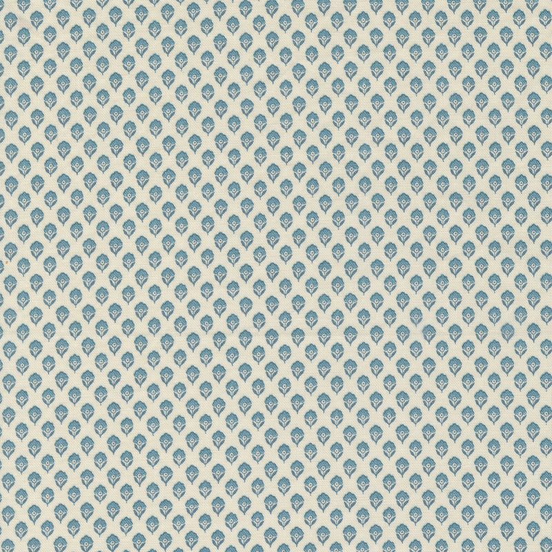 French Generalin suunnittelema Antoinette kokoelman Adelaide Pearl French Blue 13957-12 puuvillakangas, siniset pienet kukat