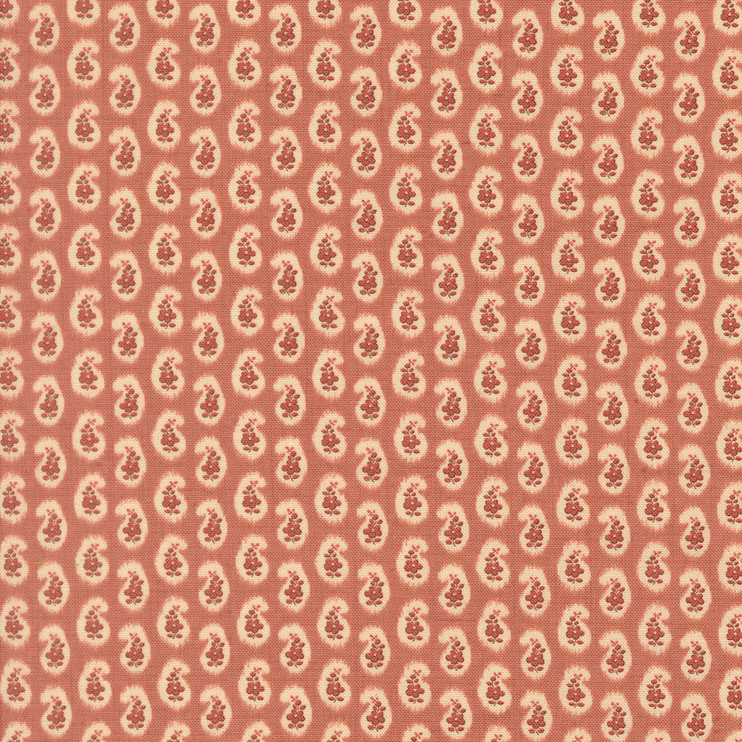French General Le Jardin Rouge Campanule Paisley Clay puuvillakangas tilkkutöihin