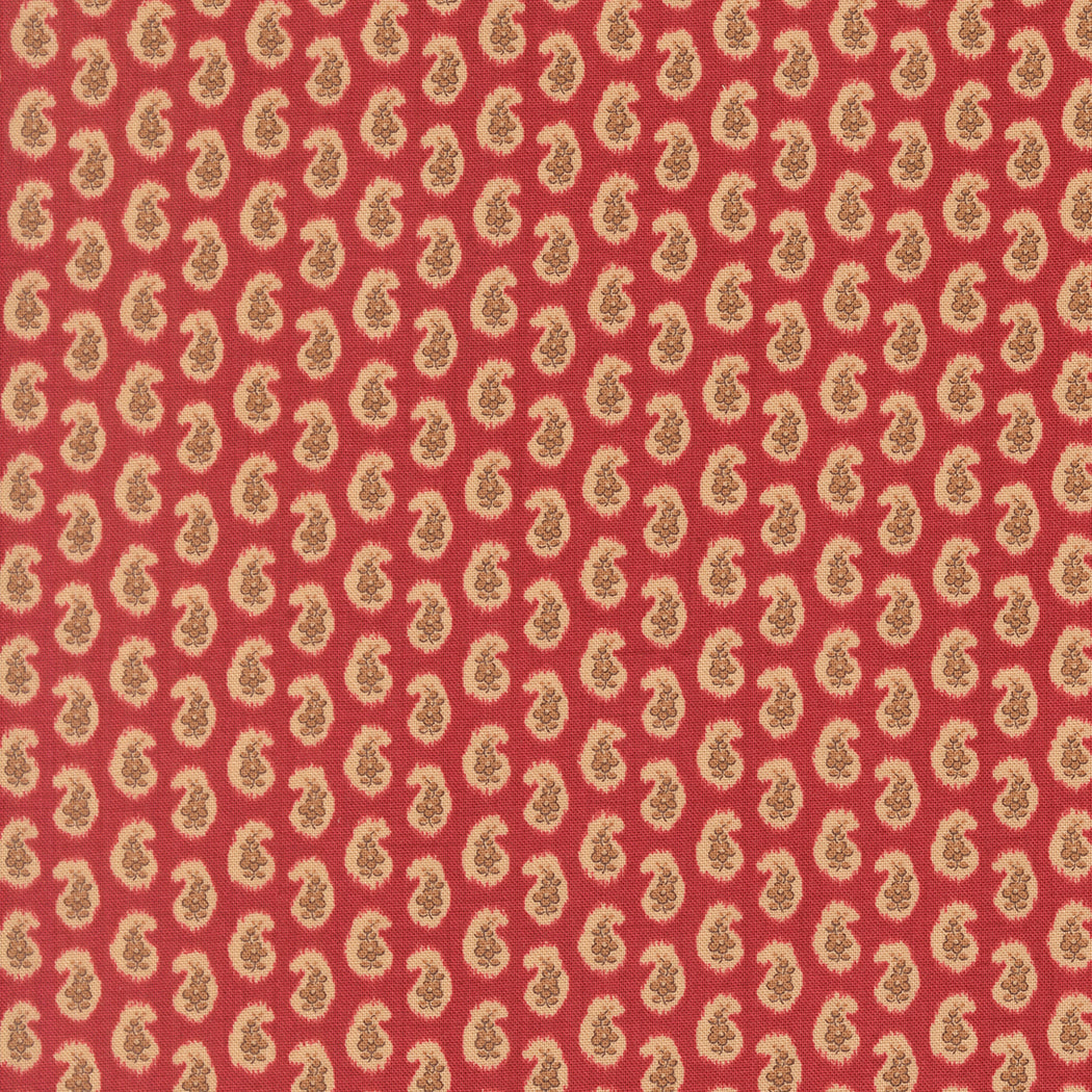 French General Le Jardin Rouge Campanule Paisley Red puuvillakangas tilkkutöihin