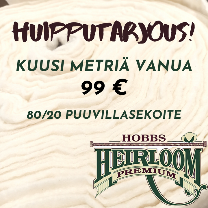 Hobbs Heirloom Premium 80/20 cotton blend batting 6m