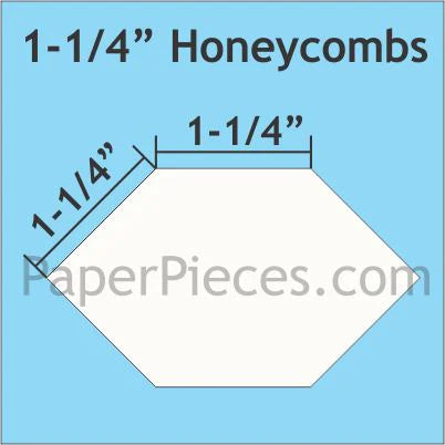 Honeycomb 1-1/4 tuumaa paperia, englantilainen paperiompeluun