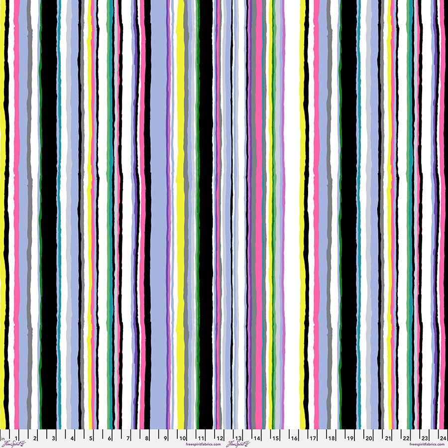 Kaffe Fassett Echo Stripe Contrast -kangas, käsinmaalatun näköiset raidat musta-valkoisessa sävyissä – PWGP209.CONTRAST