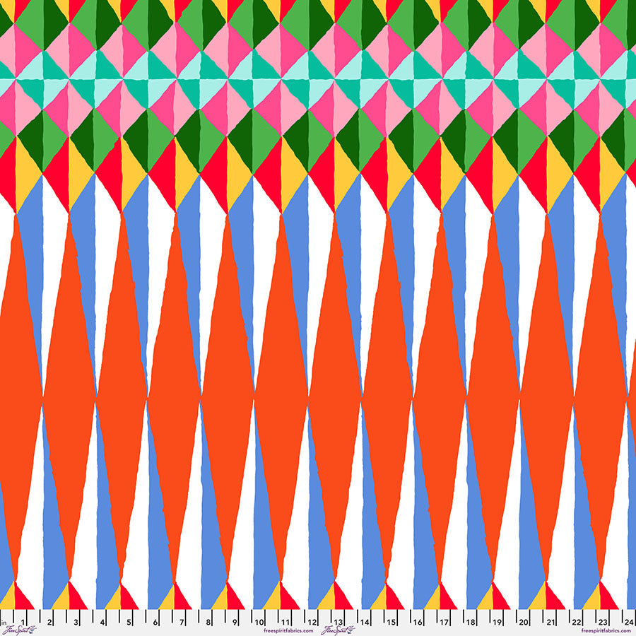 Kaffe Fassett Spike Hot -kangas, graafinen kolmio- ja piikkikuvio  – PWGP215.HOT