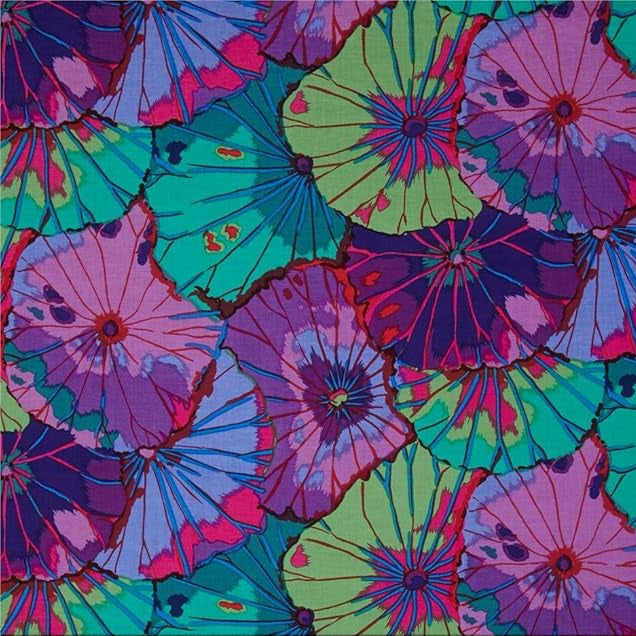Kaffe Fassett Collective - Lotus Leaf Purple PWPJ020.PURPL puuvillakangas, Classics/Stash -kokoelma, tilkkutyö- ja käsityökangas.