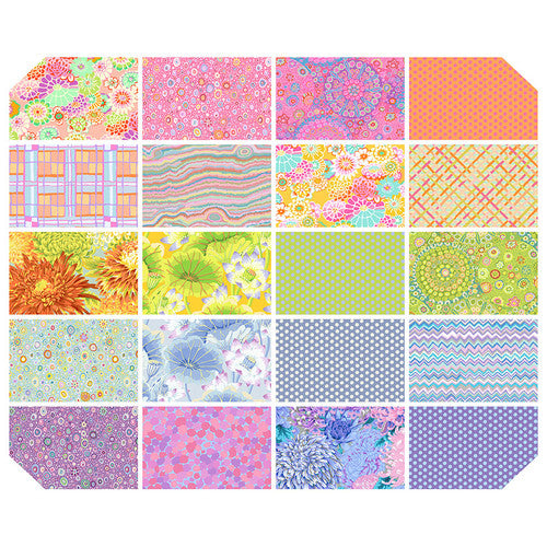 Kaffe Fassett Collectiven Classics Plus Sorbet kangasnippu 42 vaaleansävyisiä kangaspalaa