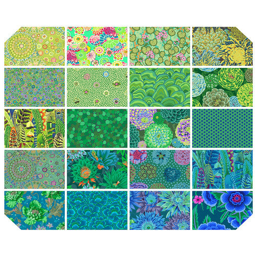 Kaffe Fassett Collectiven Classics Plus Tidal Charm nippu 42 vihreää kangaspalaa