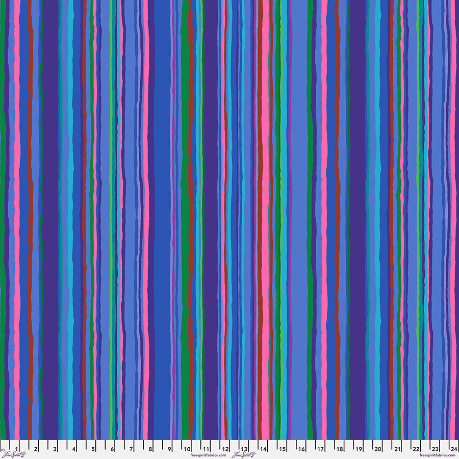 Kaffe Fassett Echo Stripe Blue -kangas, käsinmaalatun näköiset raidat sinisessä sävyissä – PWGP209.BLUE