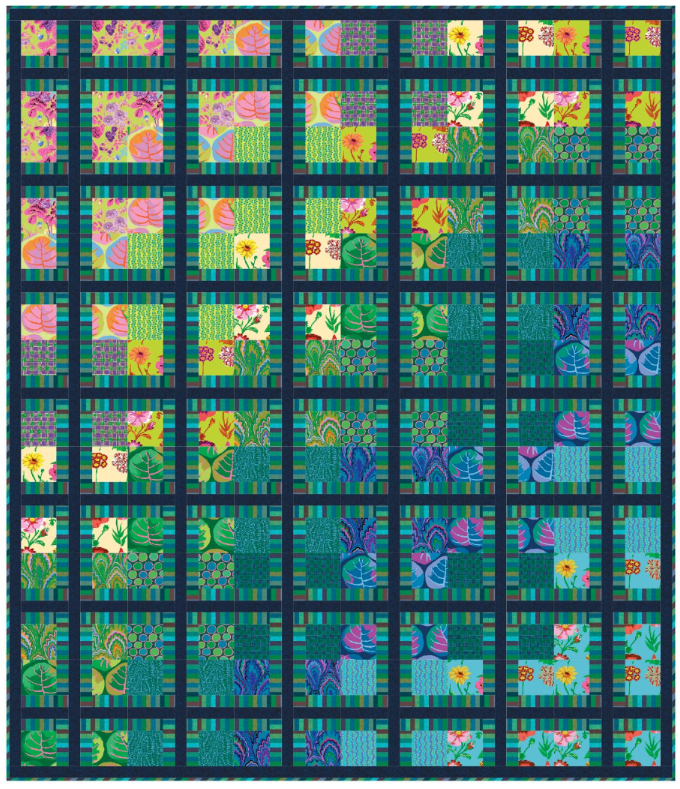 Kaffe Fassett Collective våren 2025- Bento Cool patchwork kit