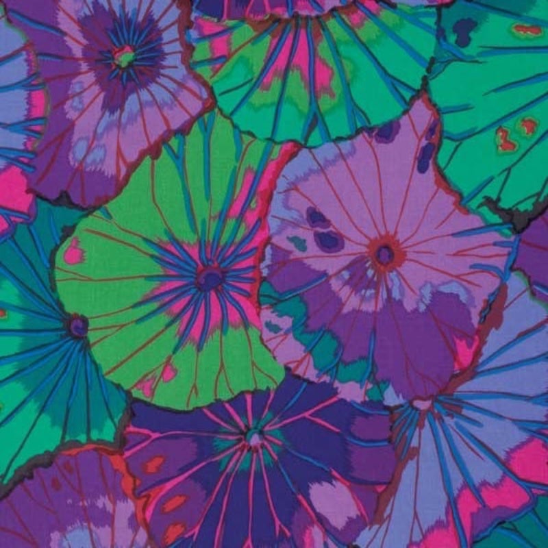 Kaffe Fassett Collective - Lotus Leaf Purple PWPJ020.PURPL puuvillakangas, Classics/Stash -kokoelma, tilkkutyö- ja käsityökangas.