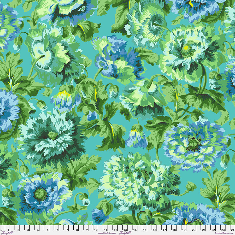 Kaffe Fassett Collective - Rosemary Green PWPJ134.GREEN puuvillakangas, August 2025 -kokoelma, tilkkutyö- ja käsityökangas.