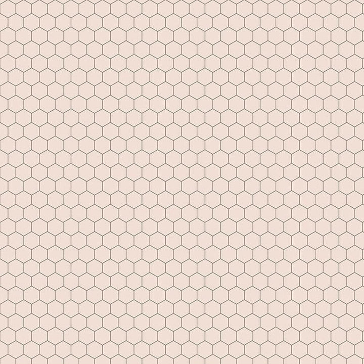 Lori Holt Farmer’s Daughter Chicken Wire Rustic puuvillakangas, vaalea pohja ja musta kananverkkokuvio, leveys 110 cm, tilkkuiluun ja käsitöihin.