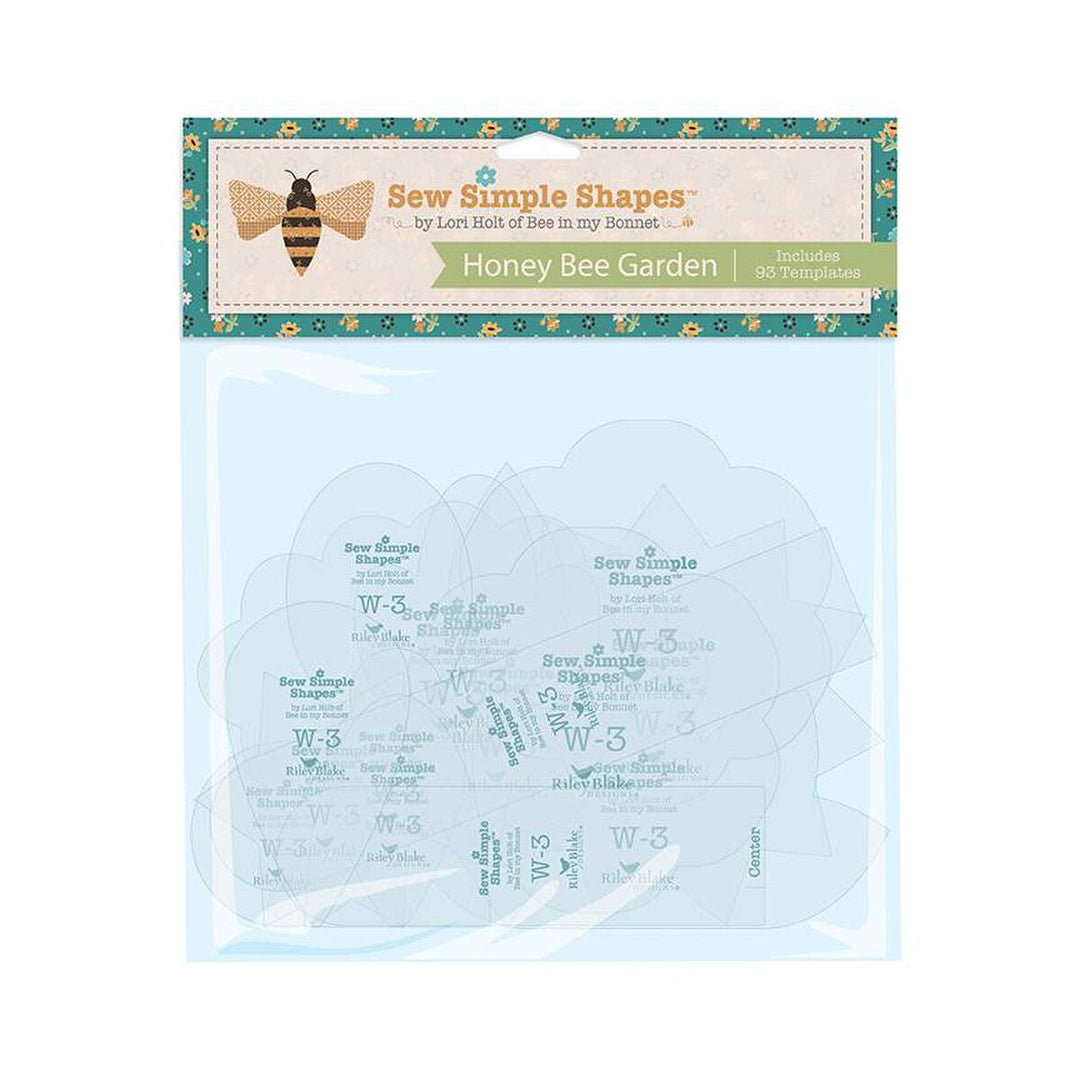 Lori Holtin Honey Bee Garden Sew Simple Shapes -mallinesetti, 93 läpinäkyvää applikaatiomallinetta.