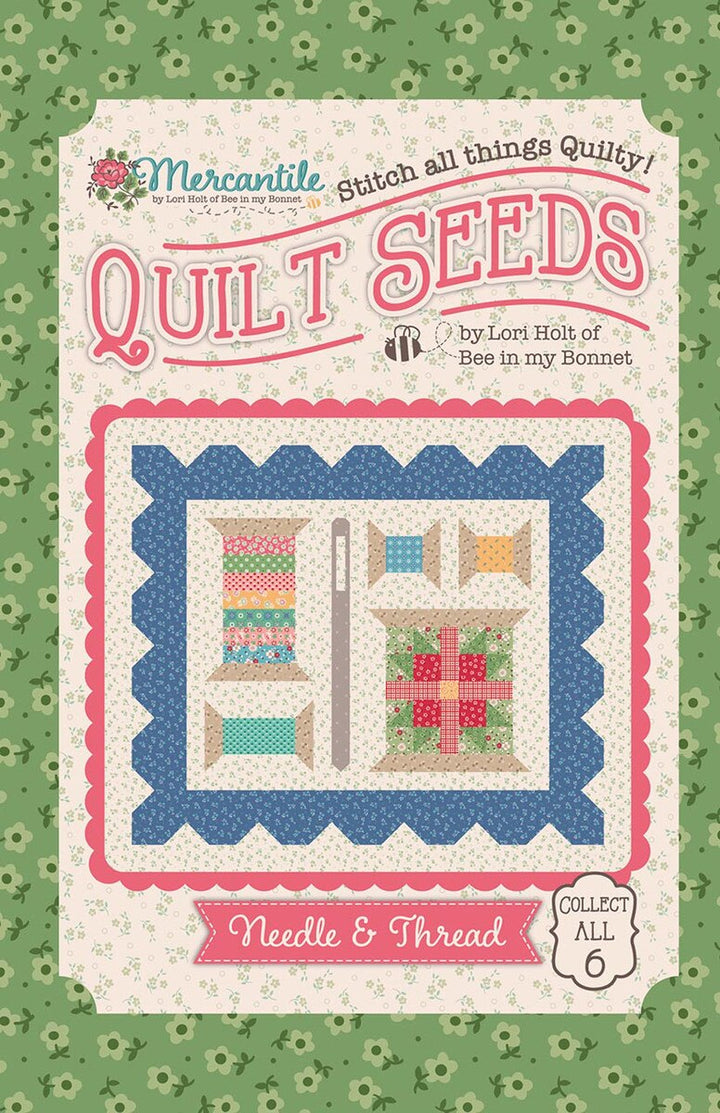 Mercantile Quilt Seeds Needle & Thread -kaavapaketti Lori Holtilta – paperikaava tilkkublokkiin, 74 x 64 cm.