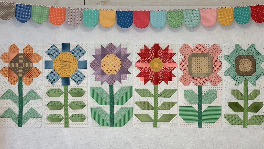Lori Holt Prairie Quilt Seeds -ohjeet, kukkablogit