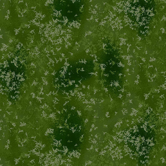 Nordic Solstice 10638-G Frosted Lake Northern Fir puuvillakangas – syvänvihreä jäätekstuuri tilkkutyöhön