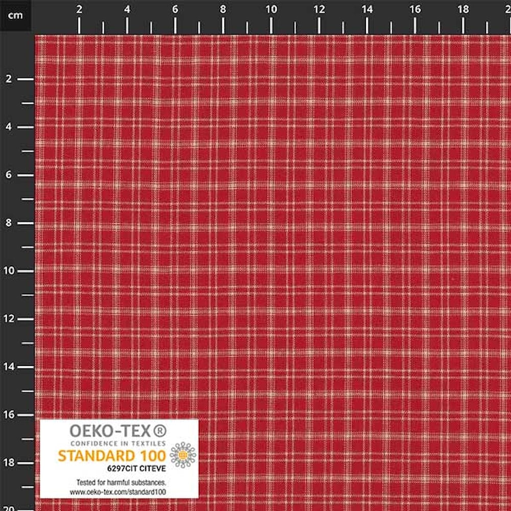 Punainen ruutukangas Stof Fabrics Nordsø -kokoelmasta, kudottu homespun puuvillakangas, leveys 162 cm, OEKO-TEX-sertifioitu