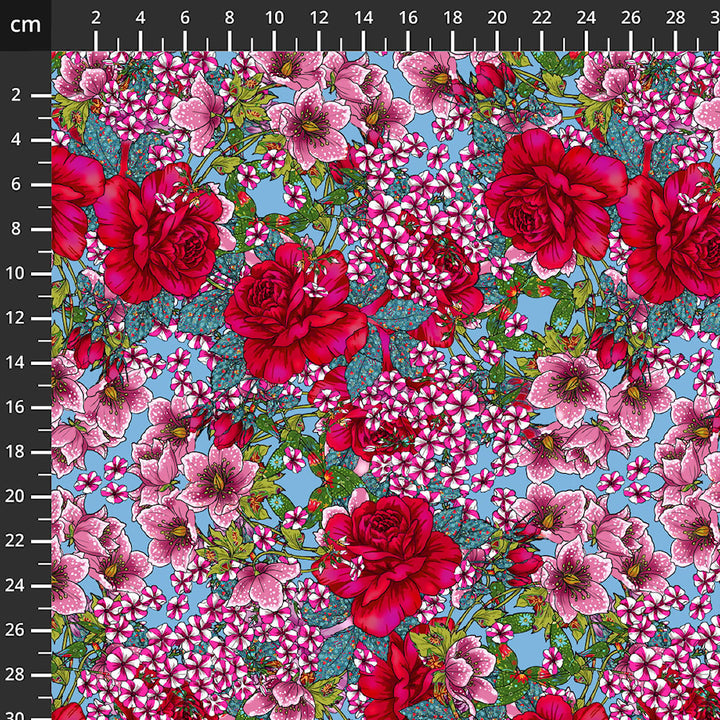Odile Bailloeul - Language of Flowers - Under the Pergola Blue PWOB101.BLUE puuvillakangas