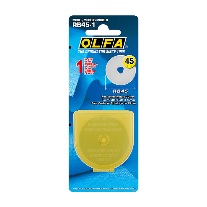 OLFA RB45-1 pyöröleikkurin vaihtoterä 45 mm – 1 kpl muovikotelossa