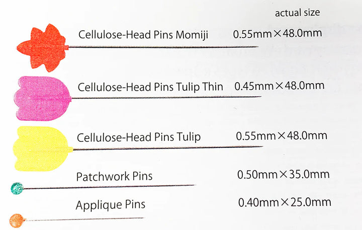 Tulip Hiroshima Cellulose Head Momiji Pins, momiji nuppineulat