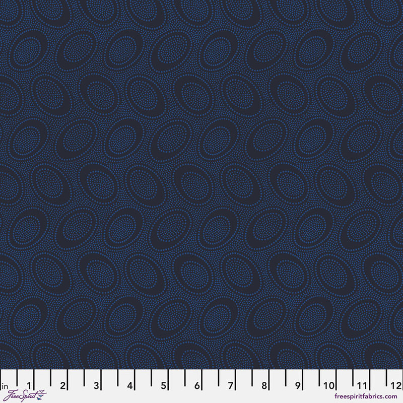 Kaffe Fassett Collective - Aboriginal Dot Midnight PWGP071.MIDNIGHT puuvillakangas