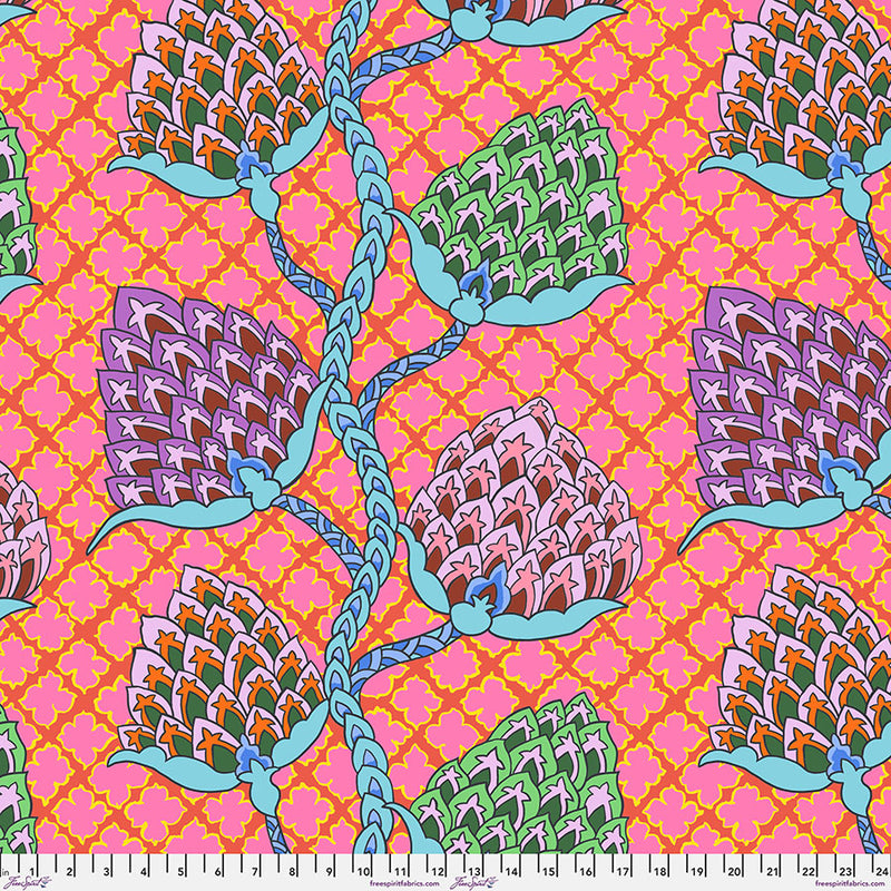 Kaffe Fassett Collective - Paisley Flower Fuchsia PWGP200.FUCHSIA cotton fabric