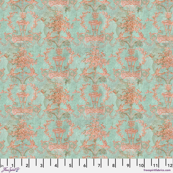 Tim Holtz Palette Teal Fat Quarter 10 stycken tygbunt