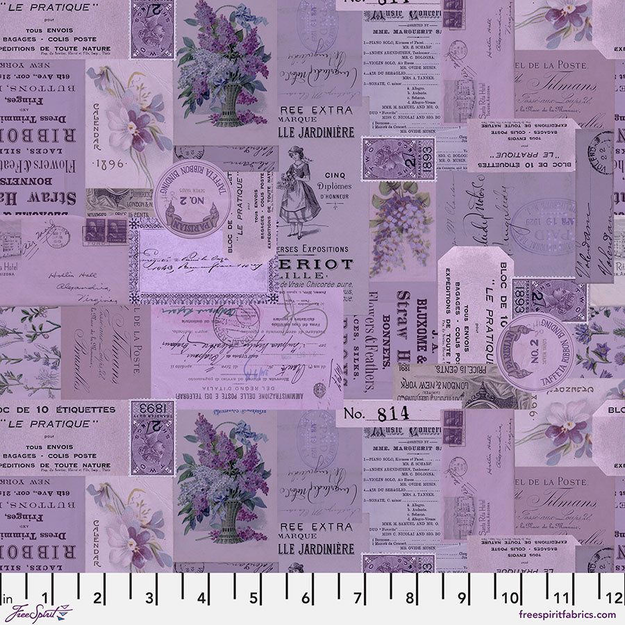 Tim Holtz Palette Lilac Fat Quarter 10-piece fabric bundle