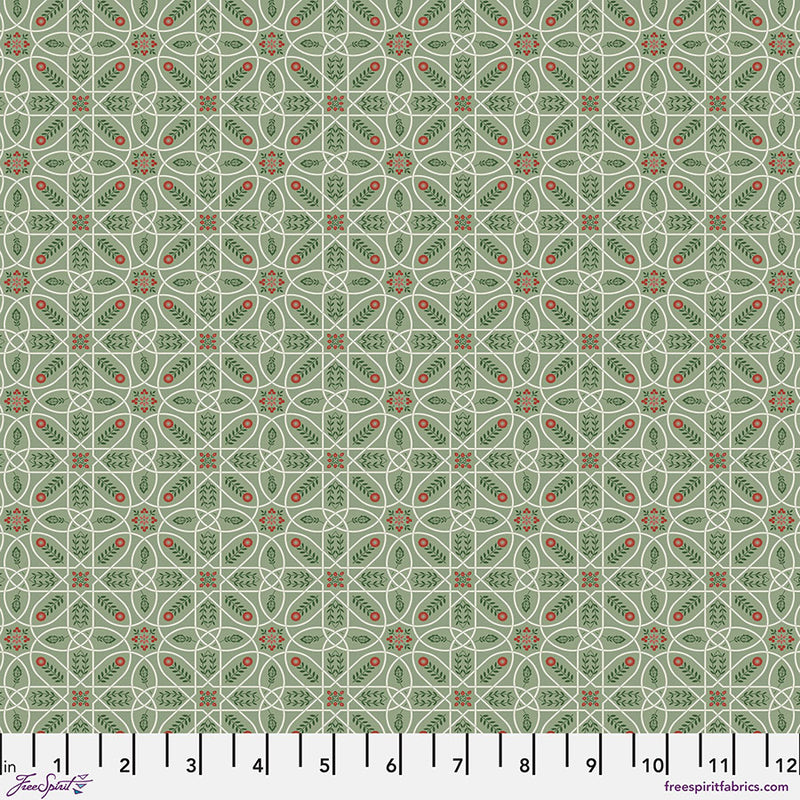 The Cotswold Holiday - Mini Brophy Trellis Sage PWWM094.SAGE puuvillakangas