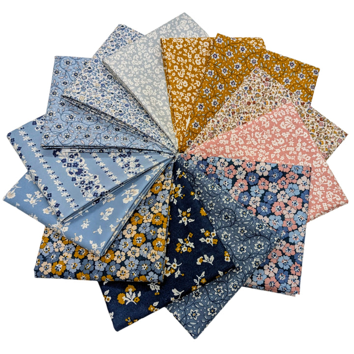 Liberty London - Denim Florals cotton fabric bundle