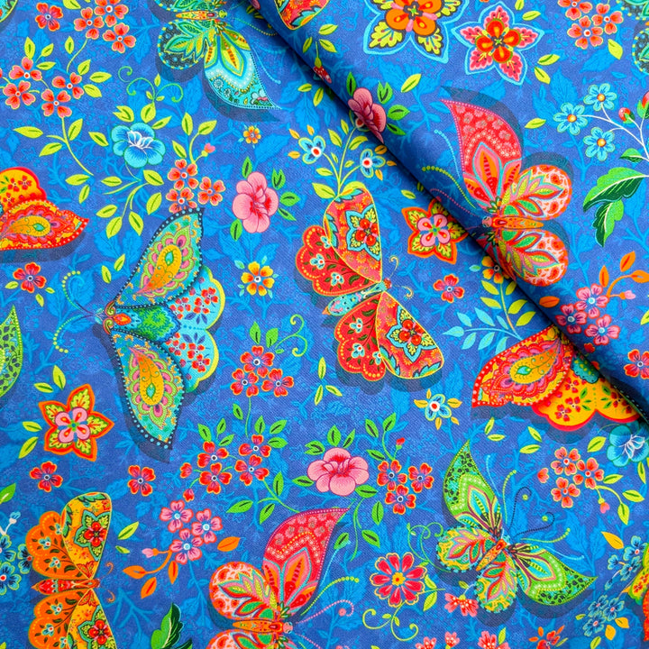Odile Bailloeul - India Song Pushkar blue poplin fabric