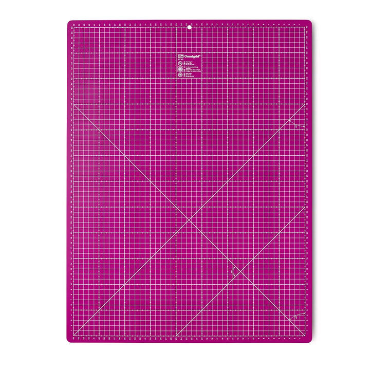 Prym Omnigrid leikkuualusta 60×45 cm magenta – suuri itsekorjautuva leikkuualusta sentti- ja tuumamitoilla tilkkuiluun ja ompeluun.