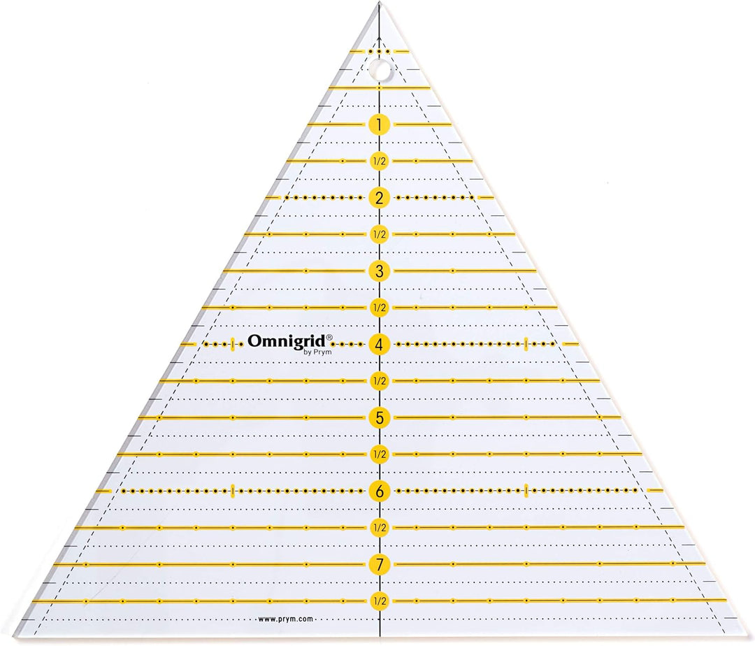Prym Omnigrid kolmioviivain 60°, 8 tuumaa – akryylinen tilkkutyöviivain tuumamitoin kaleidoskooppitilkkuihin ja tarkkaan leikkaamiseen.