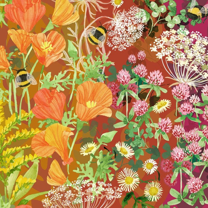 Robin Pickensin suunnittelema Wild Blossoms kokoelman Rainbow 48730-11 puuvillakangasow, kauniit kukkakuviot, sateenkaari 