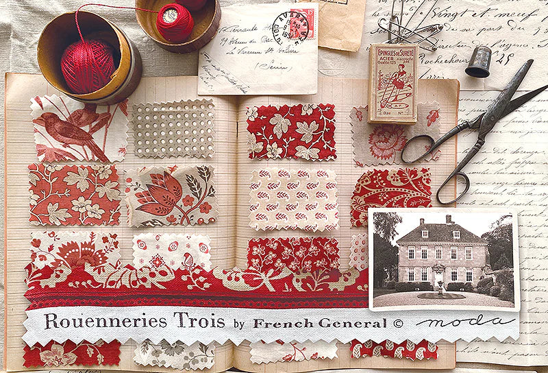 French General - Rouenneries Trois - 5" Charm fabric bundle RP classic