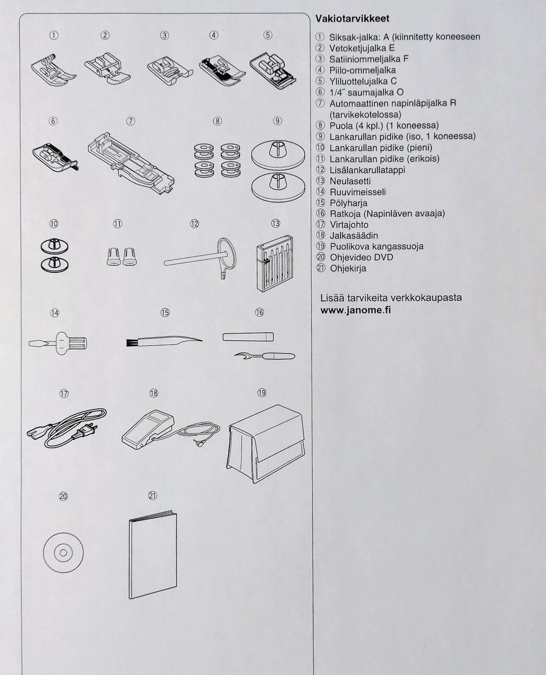 Janome Skyline S3 – Elektroninen ompelukone 120 ompeleella ja vapaavarrella