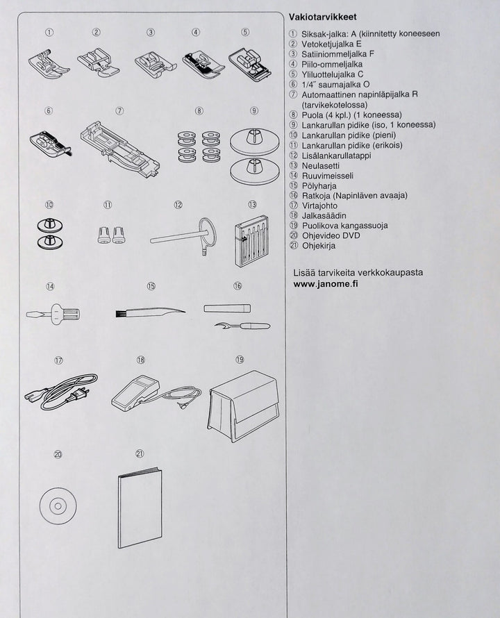 Janome Skyline S3 – Elektroninen ompelukone 120 ompeleella ja vapaavarrella