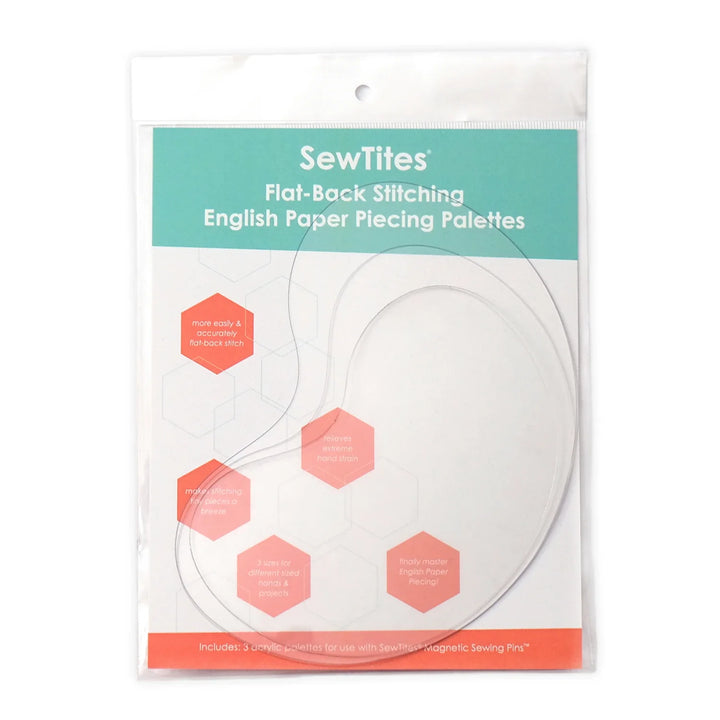 SewTites Flat Back Stitching EPP-palettisetti, 3 akryylipalettia eri kokoina