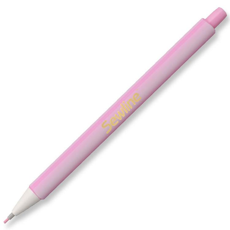 Sewline Click-Pencil merkkauskynä 1,3mm vaaleanpunainen, klikkaustoiminnolla varustettu kangaskynä