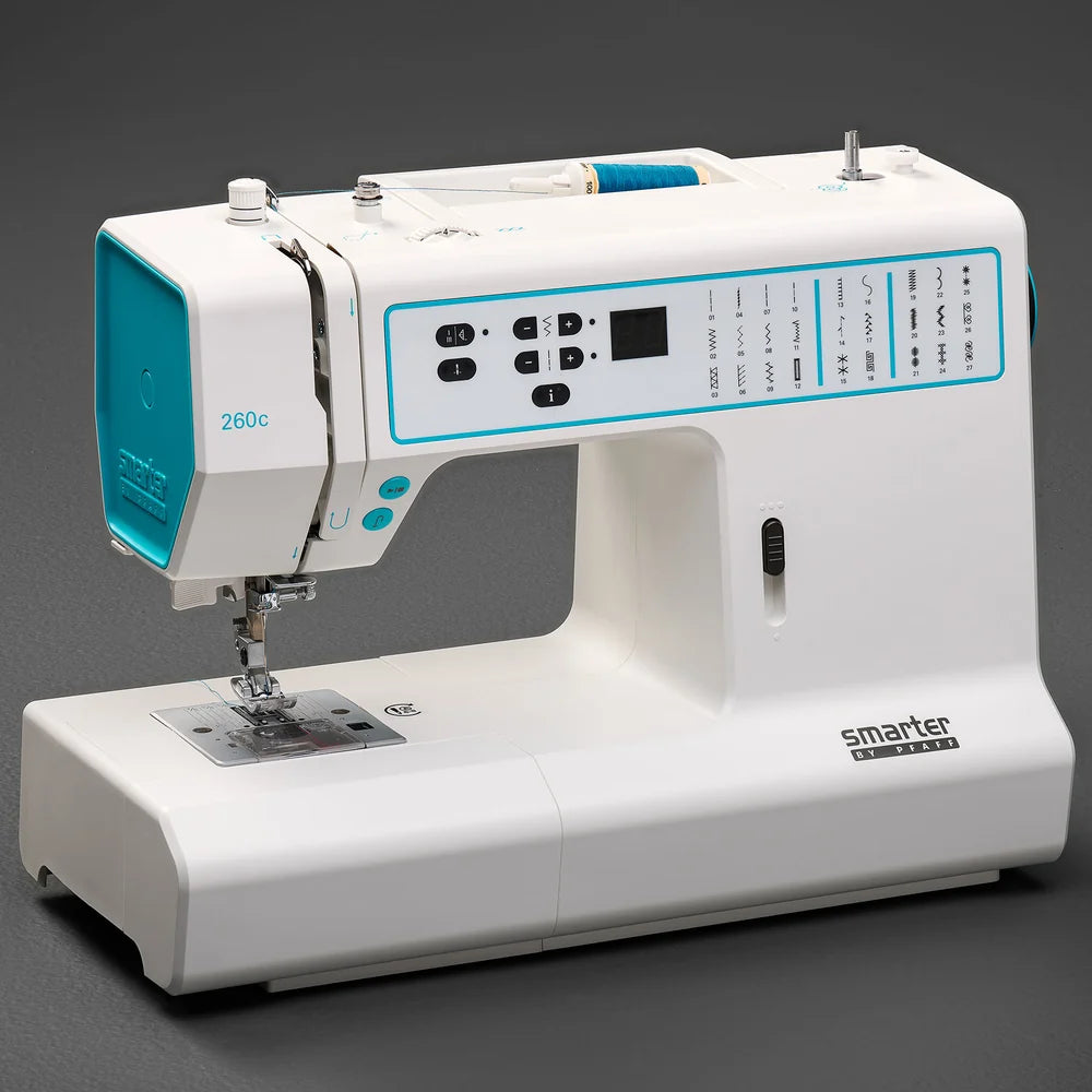 Smarter by Pfaff 260c ompelukone, elektroninen, 27 ommelta, kovakantinen suojakotelo