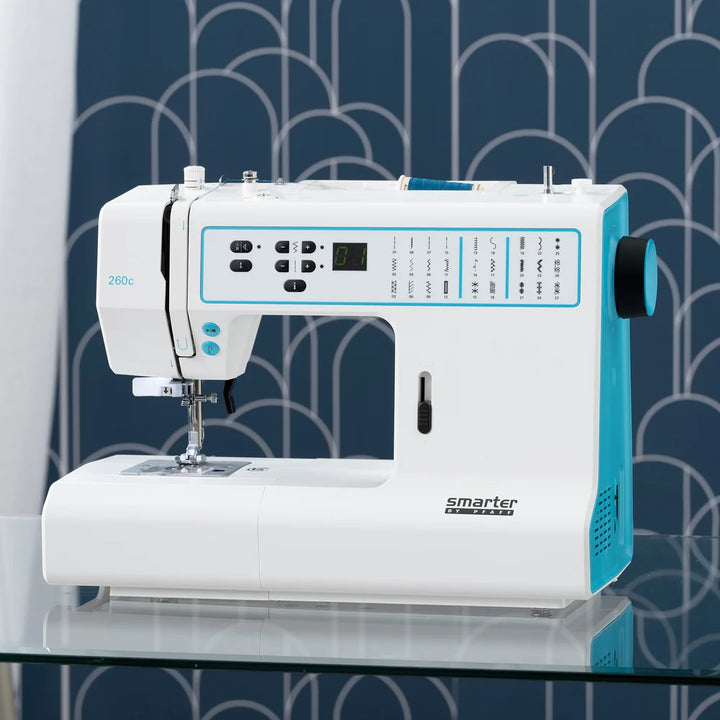 Smarter by Pfaff 260c ompelukone, elektroninen, 27 ommelta, kovakantinen suojakotelo