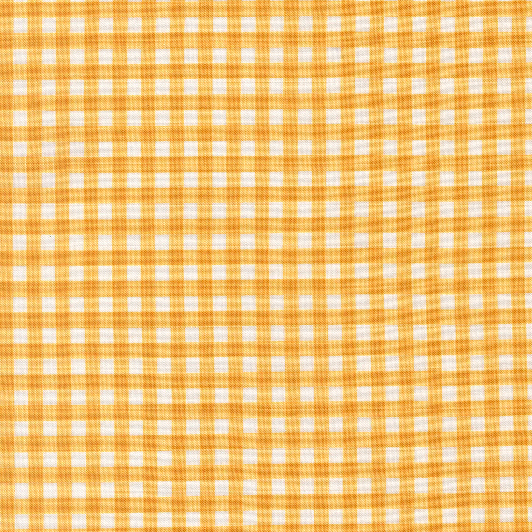 Sweetwater Lucky Gingham Sun -puuvillakangas, keltainen gingham-ruutukuvioinen kangas