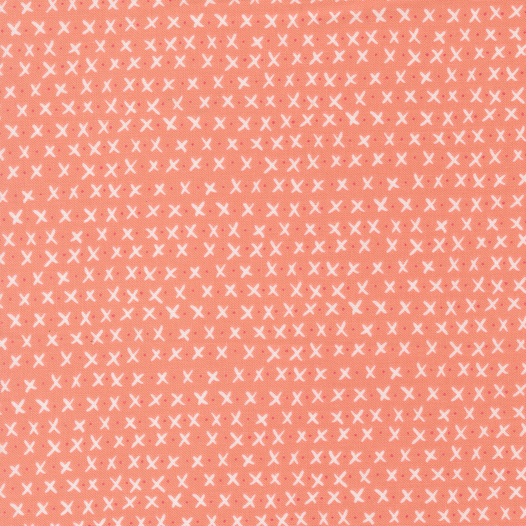 Sweetwater Lucky X’s and O’s Flower -puuvillakangas, vaaleanpunainen X- ja O -kuvioinen kangas