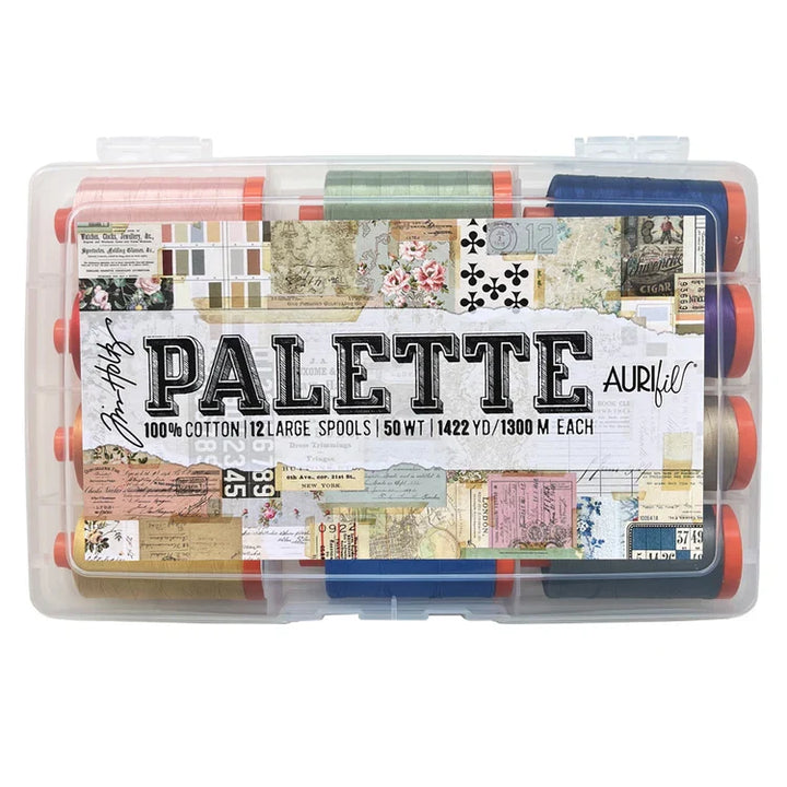 Aurifil Tim Holtz Palette 12 rullan lankapaketti lahjarasiassa